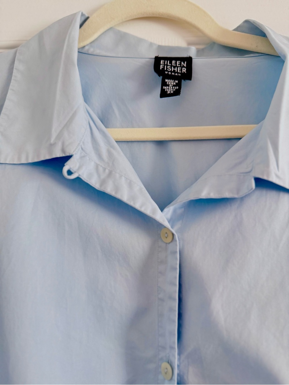 Eileen Fisher Pale Blue Button-Down Shirt 3X - Picture 3 of 6